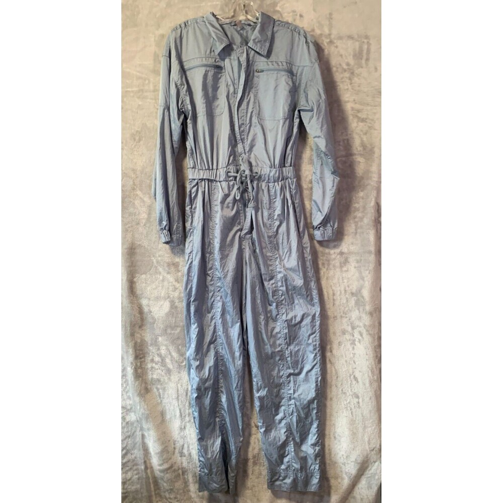 Free People Movement Jumpsuit Womens Small Blue Golden Hour Coveralls Silky Boho - Picture 3 of 16
